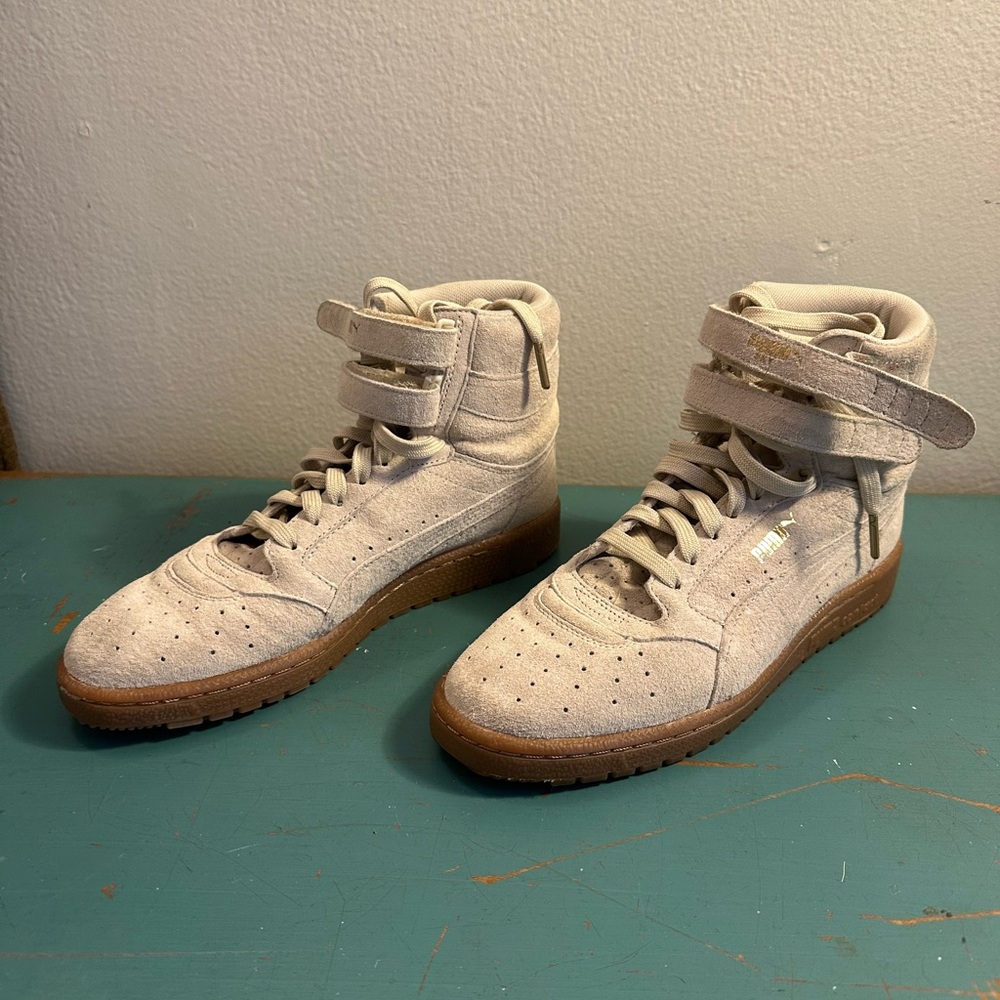 Puma Beige High-Top Sneakers